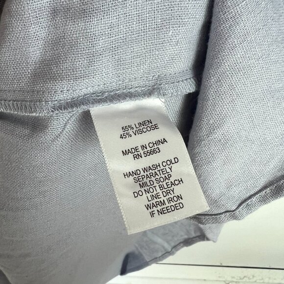 NWT Nicole Miller Linen Blend One Shoulder Ruffle Chambray Midi Dress Size XS - Picture 8 of 12